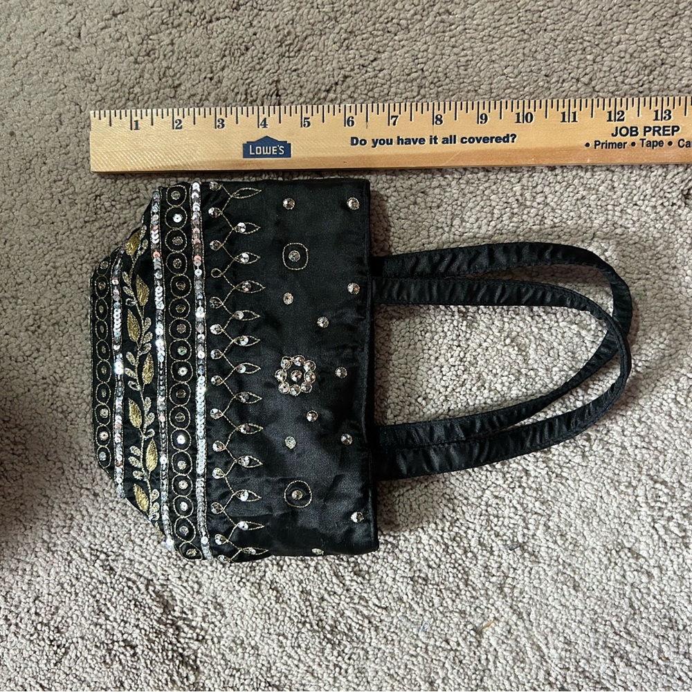 Elegant Black Embellished Women's Bag